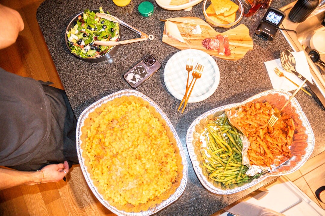 home cooked meal on table