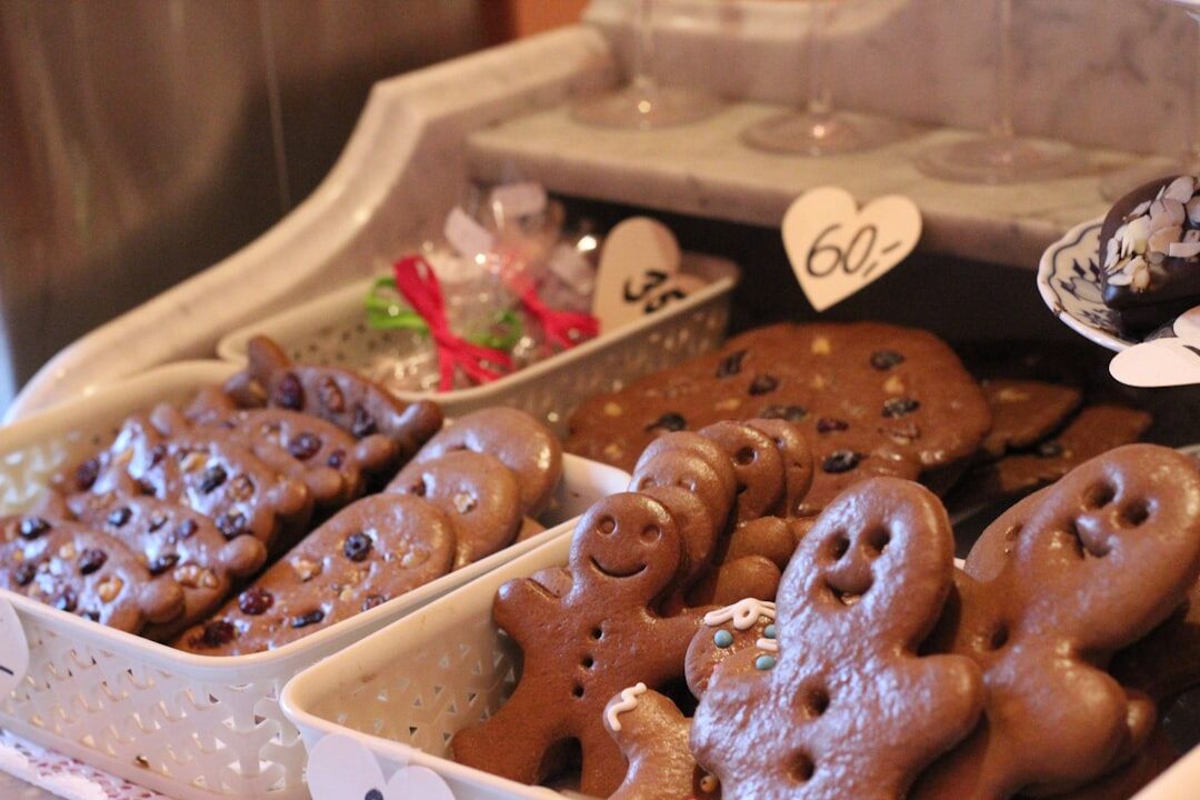 Traditional Czech Christmas cookies cukroví on a plate