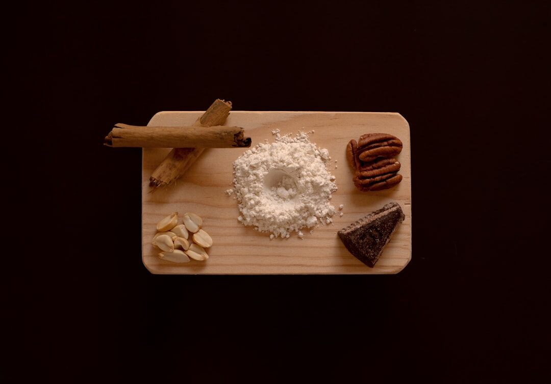 herbs and spices on cutting board