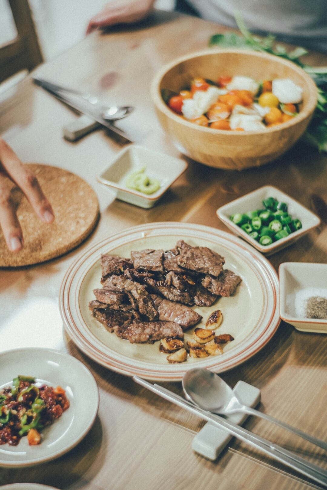 home cooked meal on table